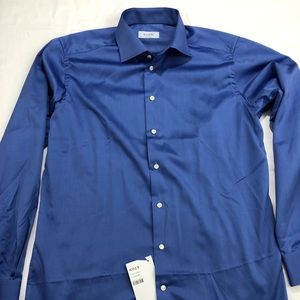 Eton Mens Dress Shirt Contemporary 42/16.5 BLUE